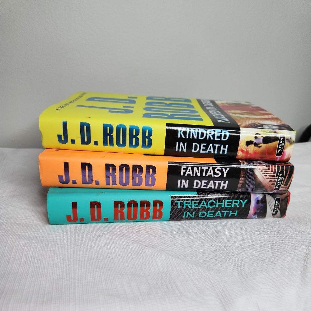 J.D Robb Hardcover Books Treachery in Death/Fantasy in Death/Kindred in Death
